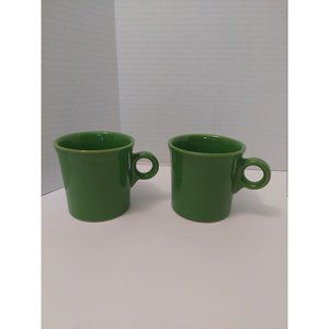 Vtg Fiestaware green Coffee Mugs Set of 2, vintage green mugs, vtg kitchenware